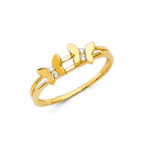 14K Yellow Gold CZ Fancy Ring