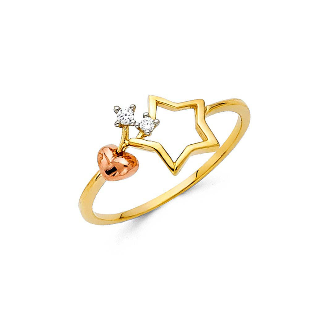 14K Yellow Gold CZ Fancy Ring