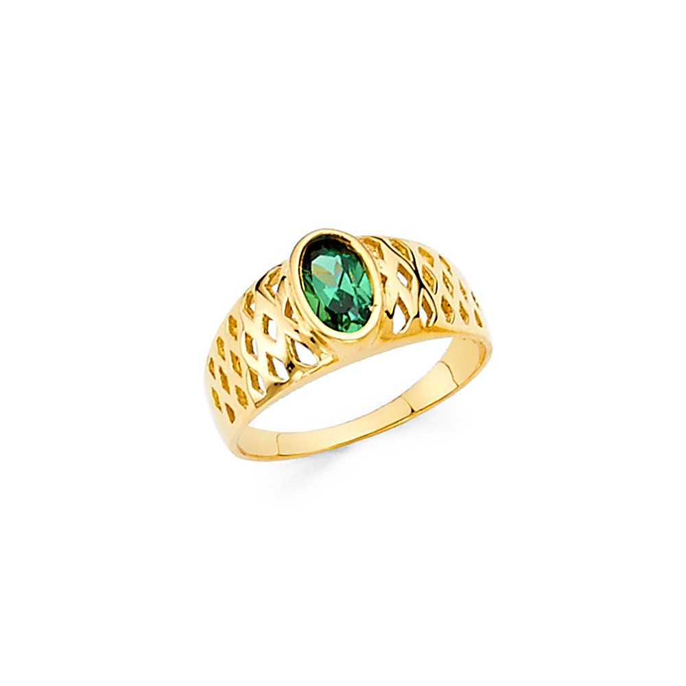 14K Yellow CZ BABIES Ring 0.9grams