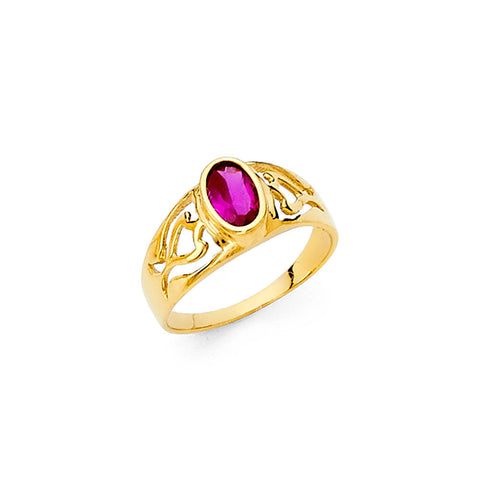 14K Yellow CZ BABIES Ring 0.9grams