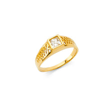 Load image into Gallery viewer, 14K Yellow CZ BABIES Ring 0.8grams