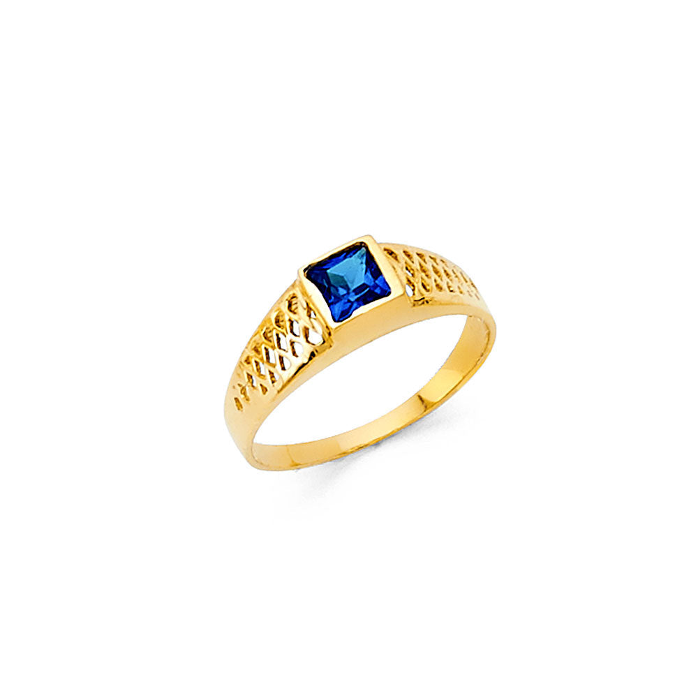 14K Yellow CZ BABIES Ring 0.8grams