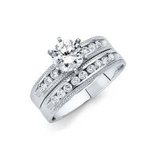Load image into Gallery viewer, 14K White Gold Round 3mm CZ Ladies Wedding Band