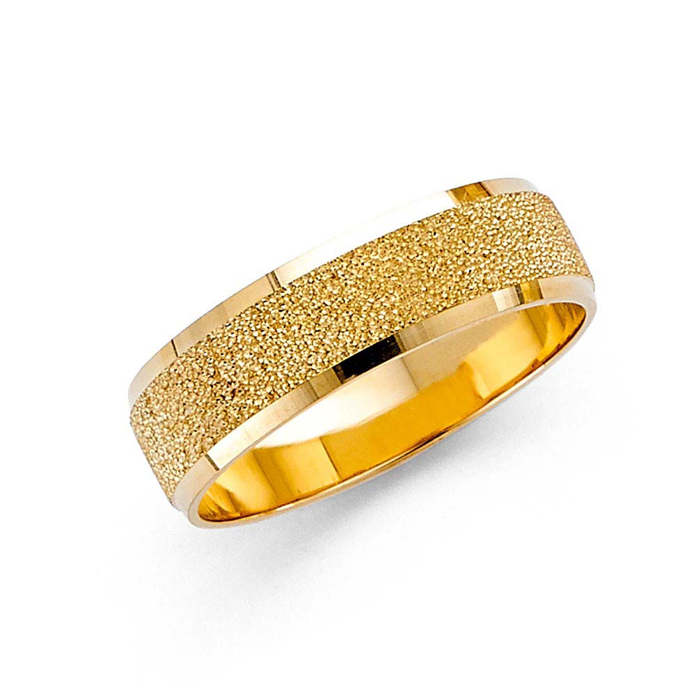 14K Yellow Gold 6mm DC Ladies Wedding Band