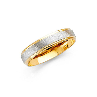14K Two Tone Gold 4mm DC Ladies Wedding Band