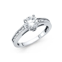 Load image into Gallery viewer, 14K White CZ ENGAGEMENT Ring 3.5grams