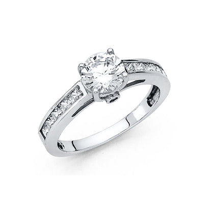 14K White CZ ENGAGEMENT Ring 3.5grams