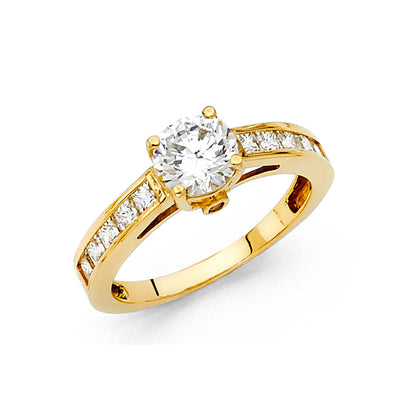 14K Yellow CZ ENGAGEMENT Ring 3.5grams