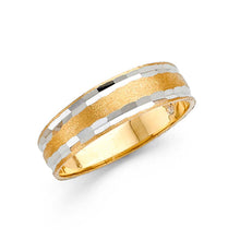 Load image into Gallery viewer, 14K Two Tone 6mm DC Tapered Sizeable Men&#39;s FancyWedding Band