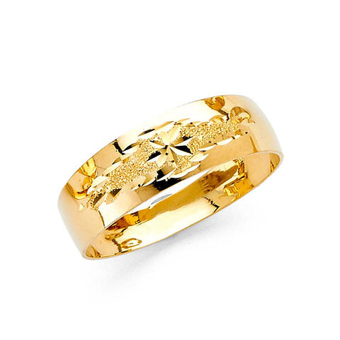 14K Yellow Gold 6mm Tapered Sizeable Ladies Wedding Band