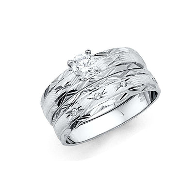 14k White Gold 4mm Ladies CZ Wedding Ring--Wedding Band and Engagement Rings are sold Separately