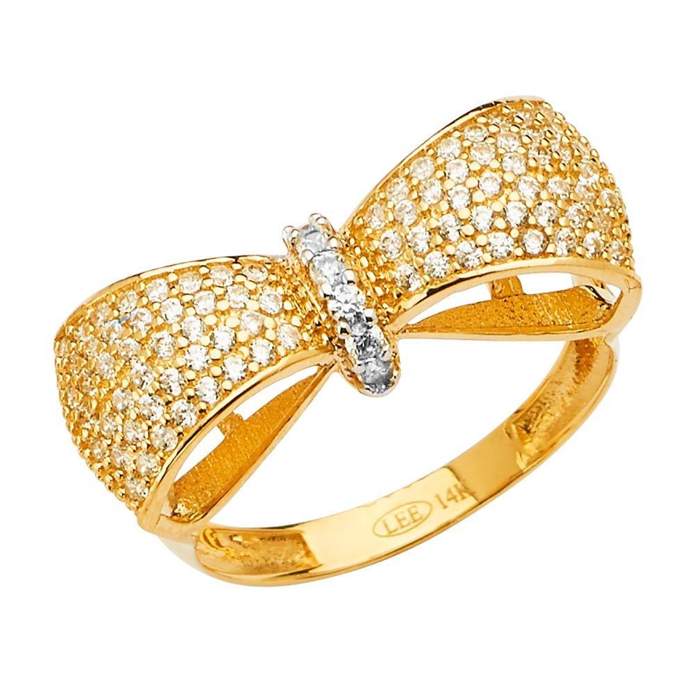 14K Yellow Gold Fancy Clear CZ Ring - silverdepot