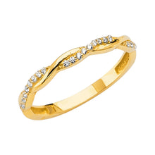 Load image into Gallery viewer, 14K Yellow M-PAVE BRAIED LADIES CZ Ring 1.6grams