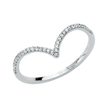 Load image into Gallery viewer, 14K White V-SHAPE LADIES CZ BAND