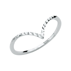 14K White V-SHAPE LADIES DC Band 1grams