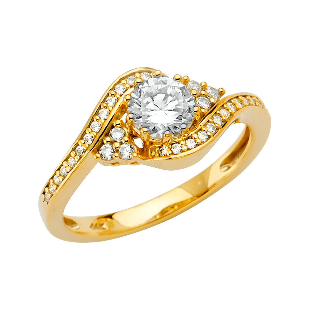 14K Yellow CZ Engagement Ring 3.2grams