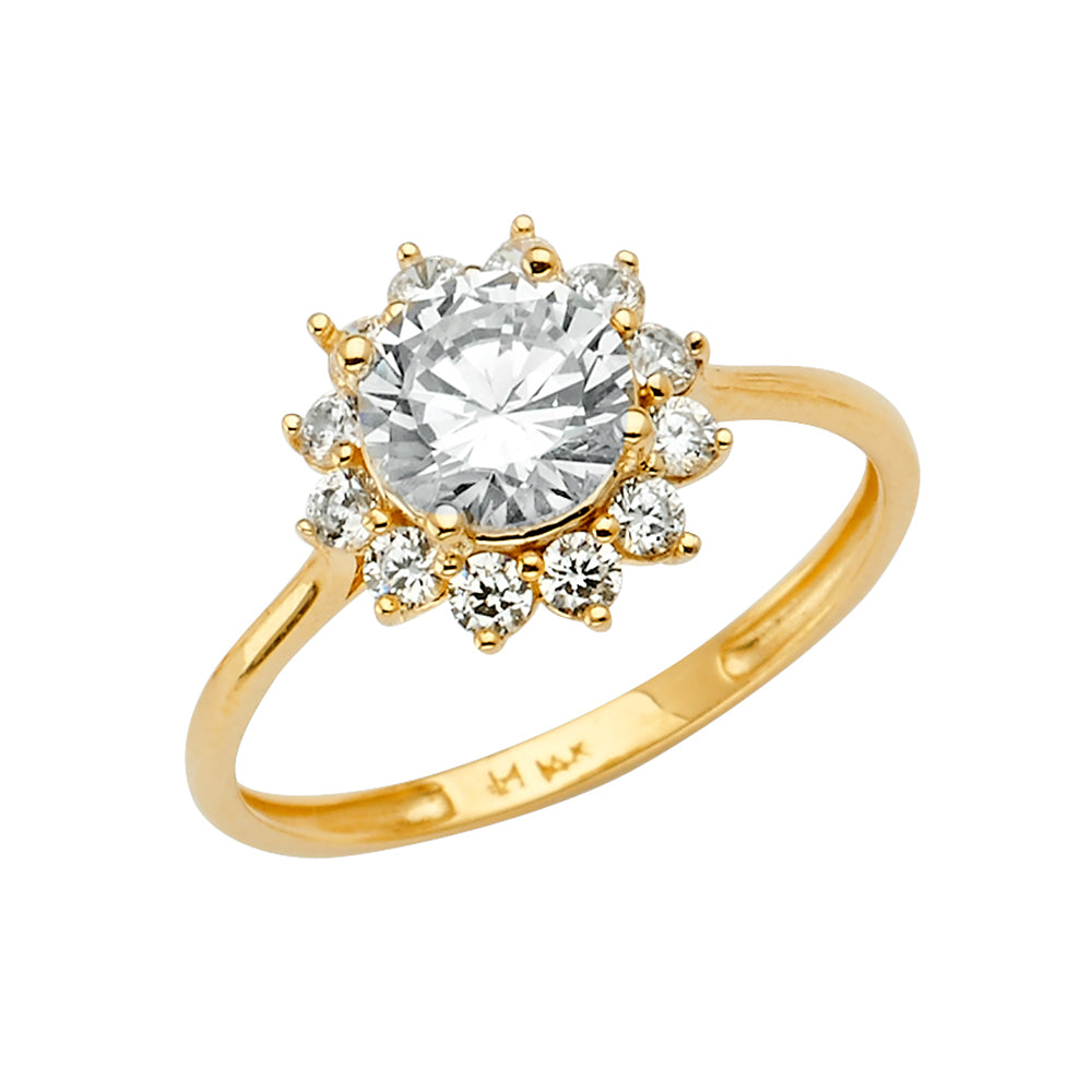 14K Yellow CZ Engagement Ring 2.1grams