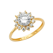 Load image into Gallery viewer, 14K Yellow CZ Engagement Ring 2.1grams