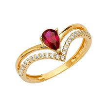 Load image into Gallery viewer, 14K Yellow 2Lines Fancy CZ Ring 2grams