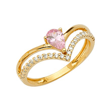 Load image into Gallery viewer, 14K Yellow 2Lines Fancy CZ Ring 2grams