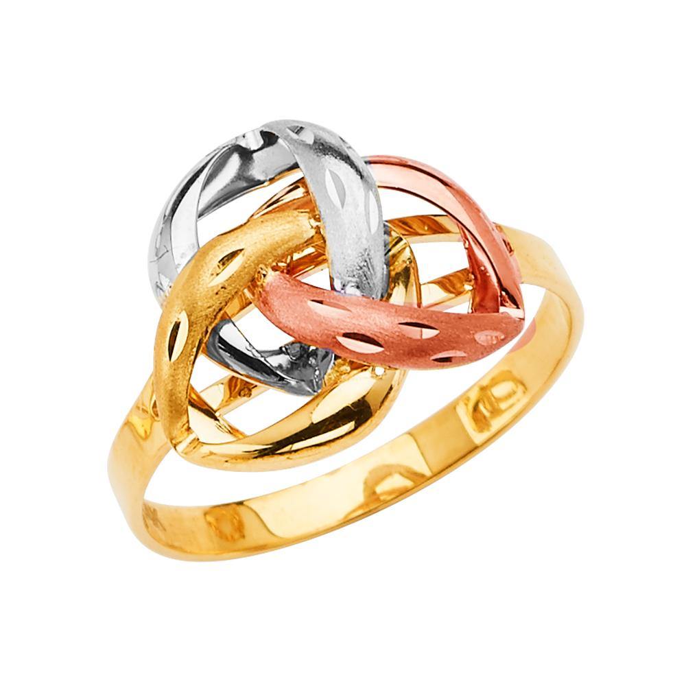 14K Tri Color Fancy Ring - silverdepot