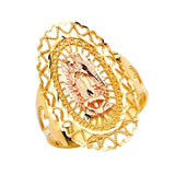 14K Two Tone Our Lady of Guadalupe Ring