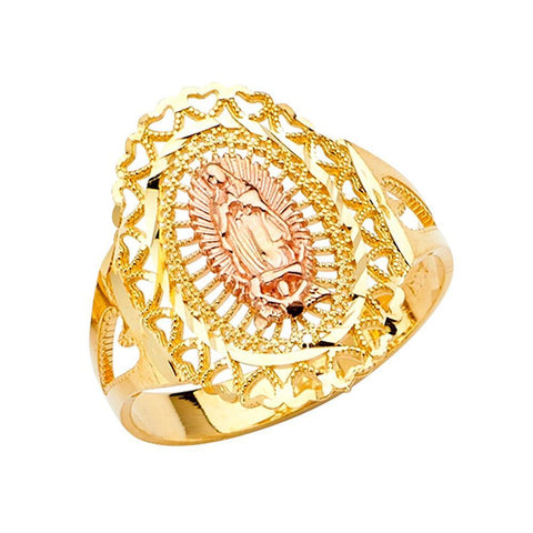 14K Two Tone Our Lady of Guadalupe Ring