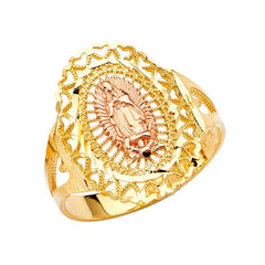 14K Two Tone Our Lady of Guadalupe Ring