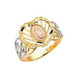 14K Tri Color Our Lady of Guadalupe Ring