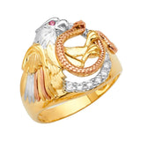 14K Tri Color CZ Men's Rings