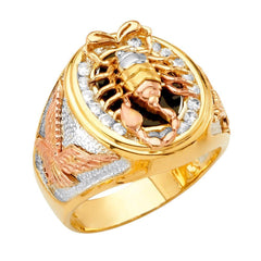 14K Tri Color CZ Men's Rings