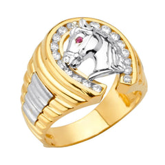 14K Tri Color CZ Men's Rings