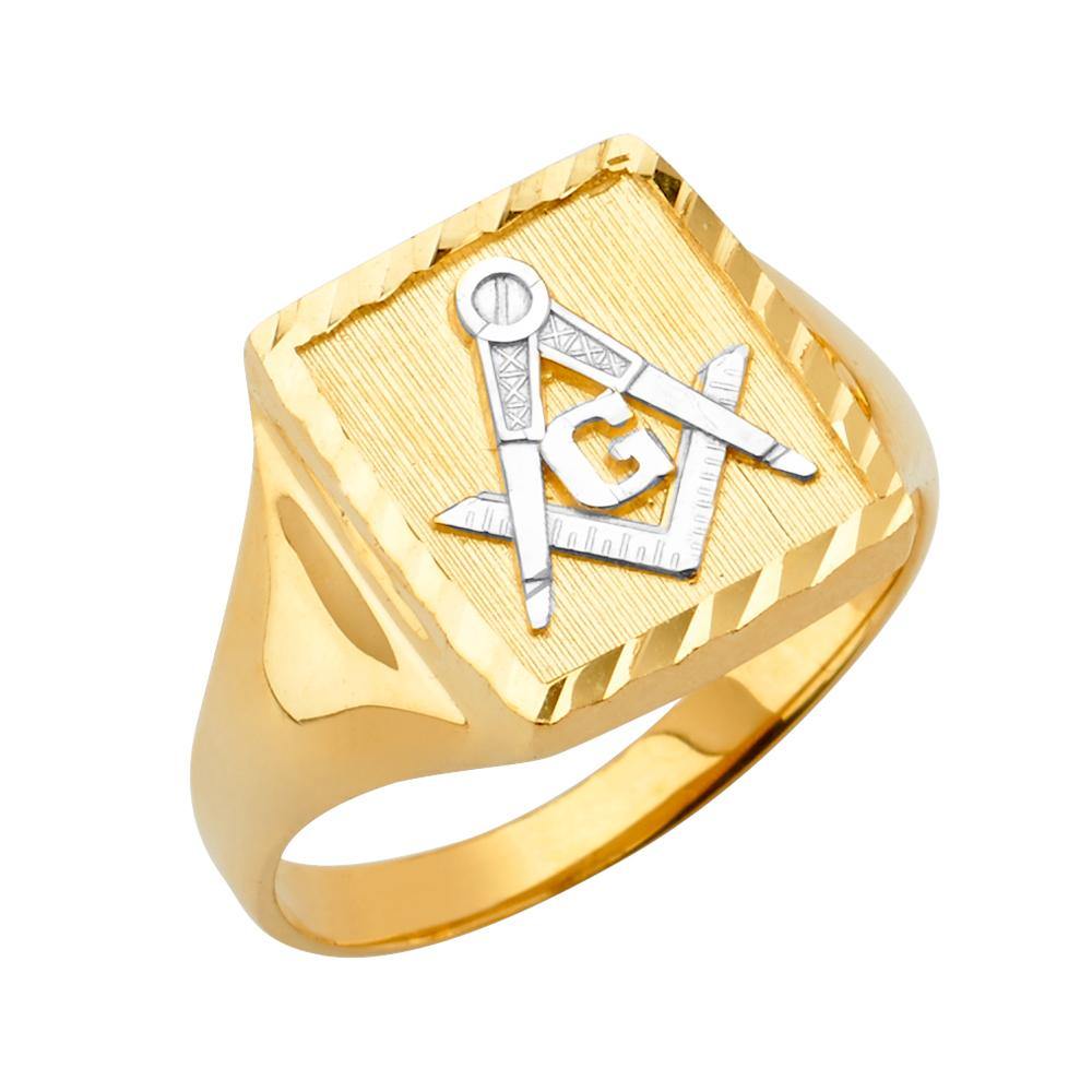 14K Tri Color CZ Men's Rings