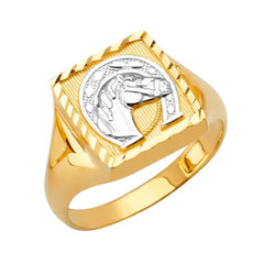 14K Tri Color CZ Men's Rings