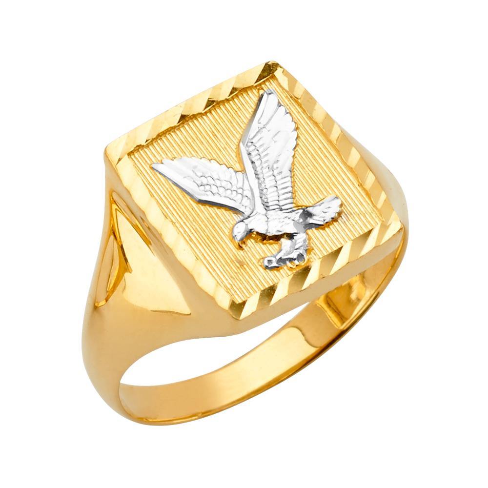 14K Tri Color CZ Men's Rings