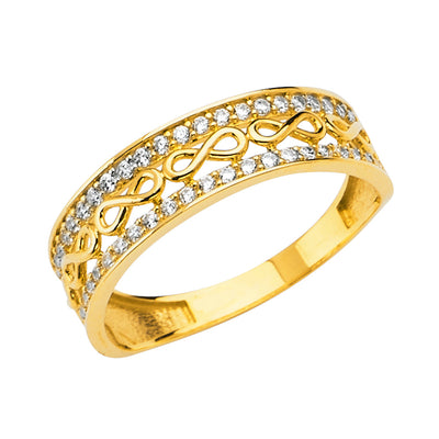 14K Yellow Fancy CZ Band 2.1grams