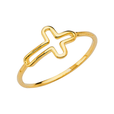 14K Yellow Cross Ring 1grams