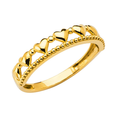 14K Yellow Heart Band 1.7grams