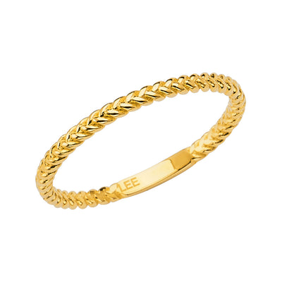 14K Yellow Braided Shape Stackble Band 1.3grams