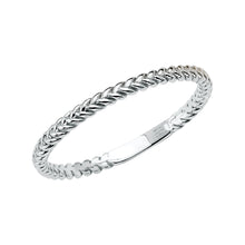 Load image into Gallery viewer, 14K White Braided Shape Stackble Band 1.3grams