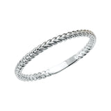 14K White Braided Shape Stackble Band 1.3grams