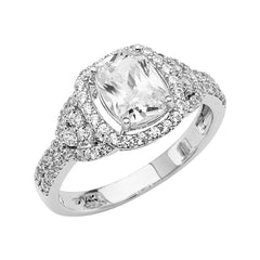 14K White Gold CZ Round Engagement Ring