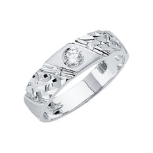 Load image into Gallery viewer, 14K White Men&#39;s CZ Wedding Band