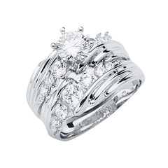 14K White CZ Engagement Ring Only