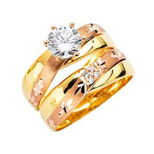 Load image into Gallery viewer, 14K Tricolor CZ Engagement Ring Only