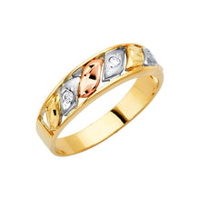 Load image into Gallery viewer, 14K Tricolor Men&#39;s CZ Wedding Band
