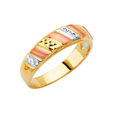 Load image into Gallery viewer, 14K Tricolor Men&#39;s CZ Wedding Band