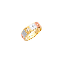 Load image into Gallery viewer, 14K Tricolor Men&#39;s CZ Wedding Band or Trio Set