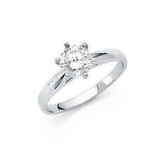 Load image into Gallery viewer, 14K White CZ Engagement Ring