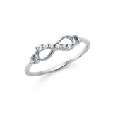 14K White Gold 4mm Clear CZ Fancy Ring